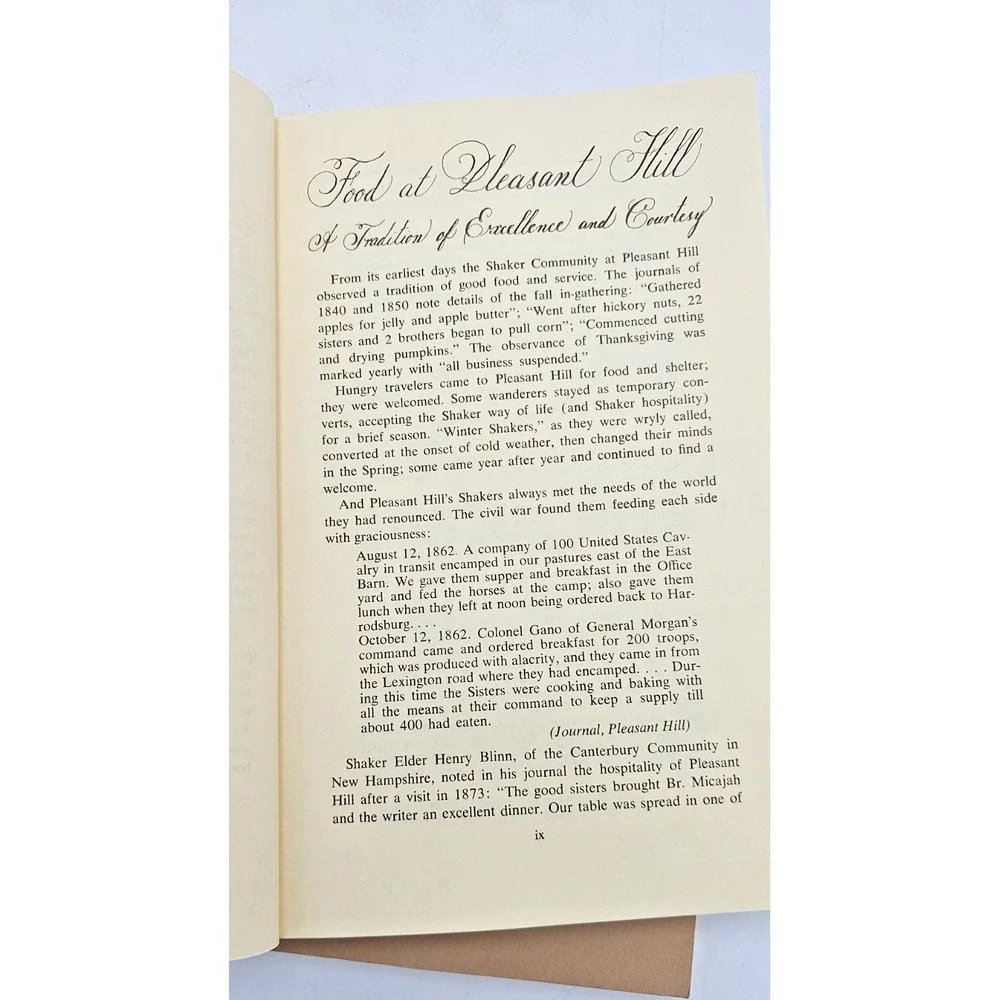 Shaker Village Pleasant Hill Kentucky Cookbook Vintage Trustees' House Recipes